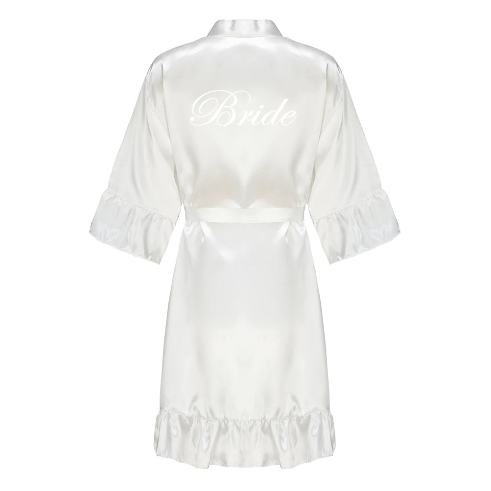Kimono Mi-long Satiné pour Mariée - Élégance et Confort