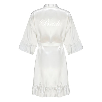 Kimono Mi-long Satiné pour Mariée - Élégance et Confort