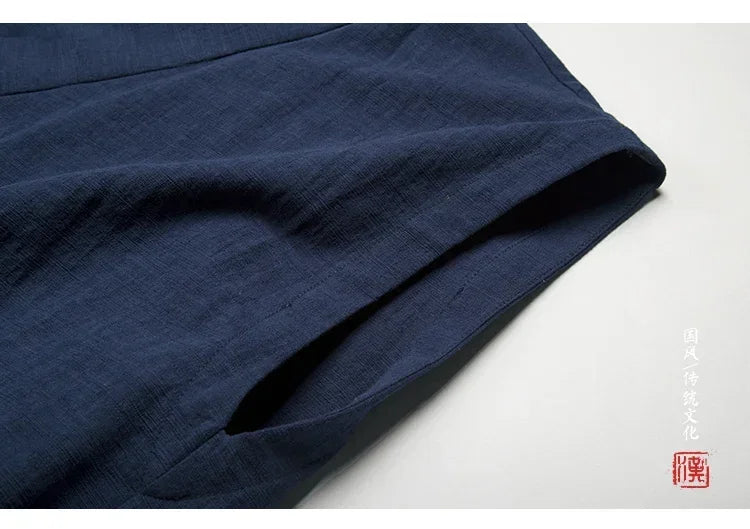 Kimono Court Homme Casual d'Été en Coton Respirant