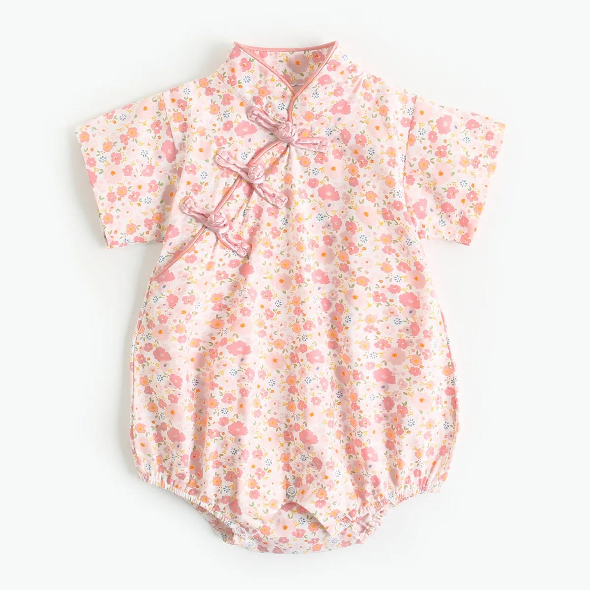 Barboteuse Bébé Fille Motif Floral en Coton - Été