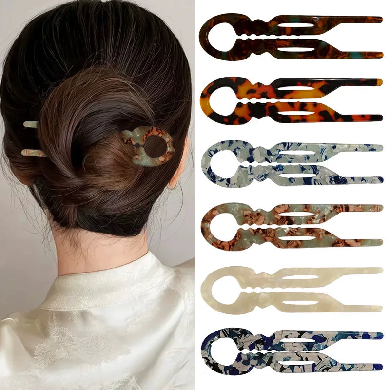 Lot de 6 Baguettes à Cheveux Décoratives pour Femme