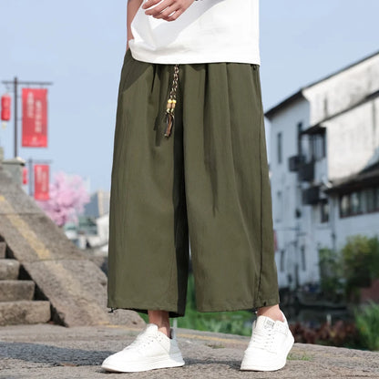 Pantalon Homme Casual Large à Taille Élastique - Confort d'Été