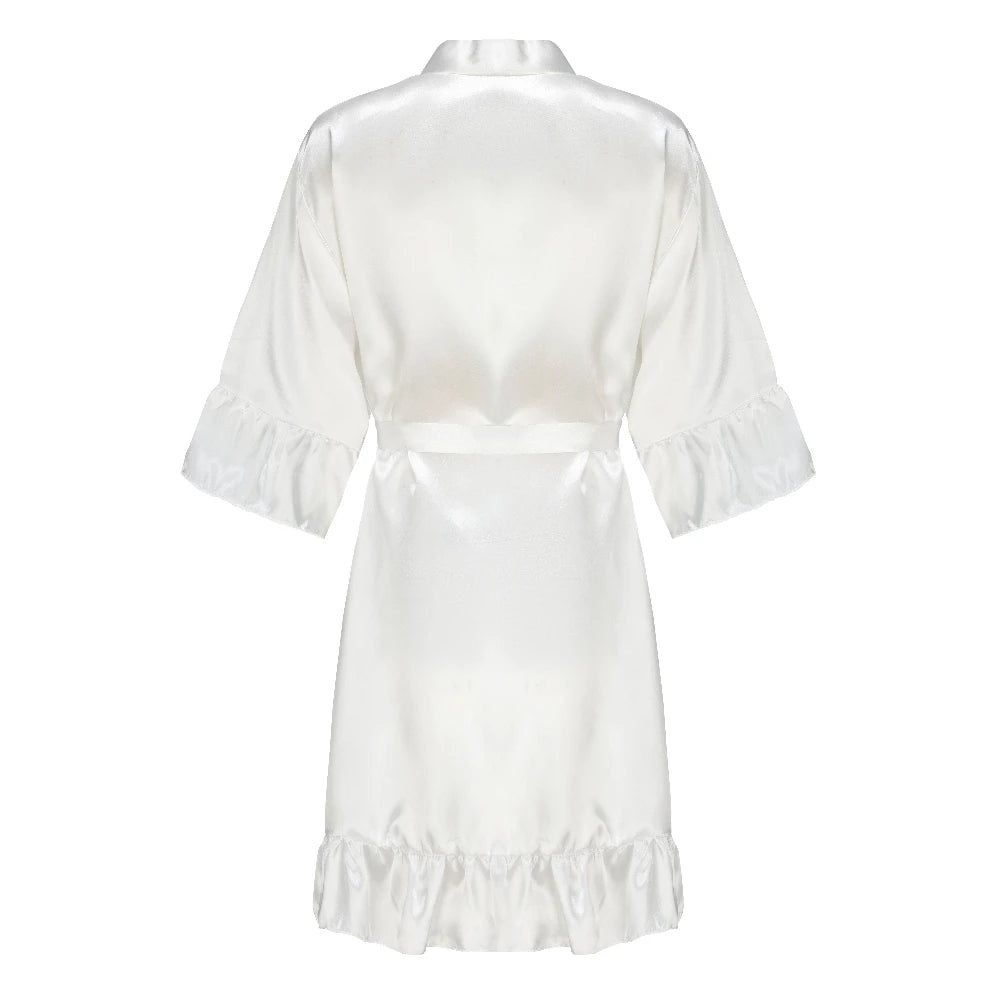 Kimono Mi-long Satiné pour Mariée - Élégance et Confort