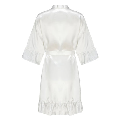 Kimono Mi-long Satiné pour Mariée - Élégance et Confort