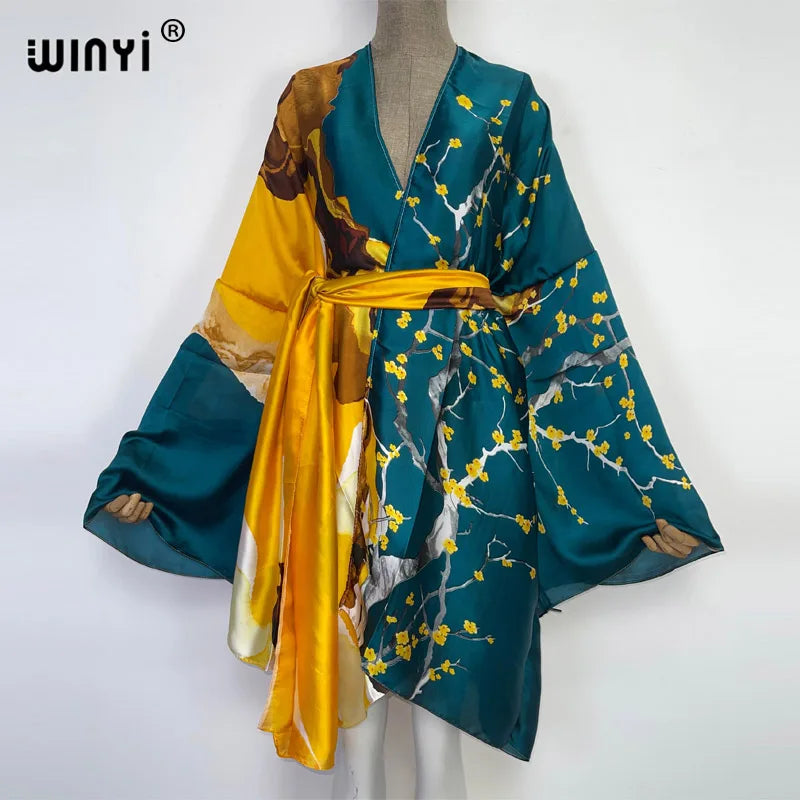 Kimono Long Fleuri Bohème