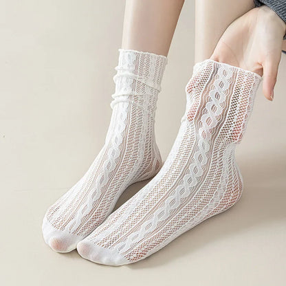 Chaussettes fines en dentelle pour femme - Style japonais doux