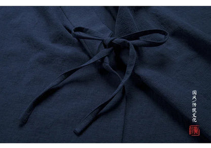 Kimono Court Homme Casual d'Été en Coton Respirant