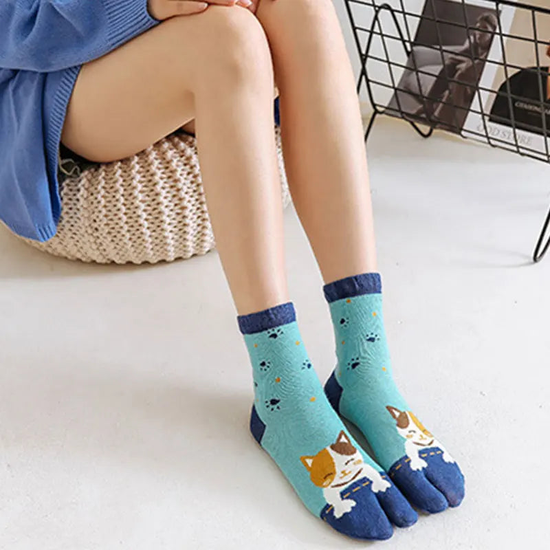 Chaussettes Femme Coton Motif Cartoon - Mi-Mollet