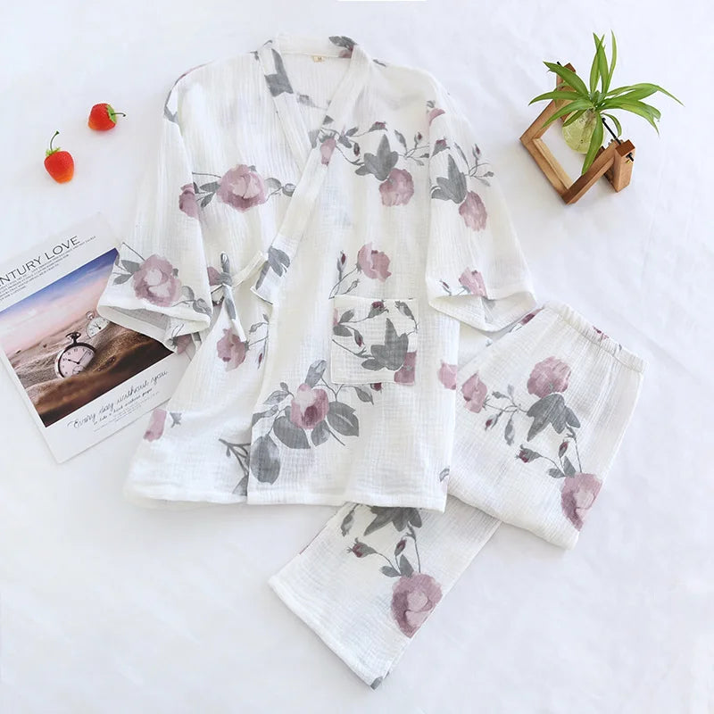Pyjama Pantalon 3/4 Femme en Coton - Confort et Style
