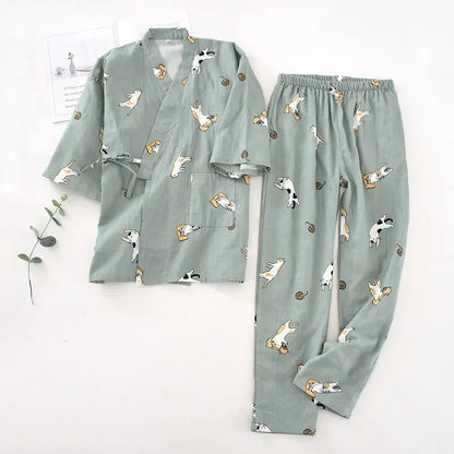 Pyjama Femme en Coton Imprimé chat - Confort Printemps