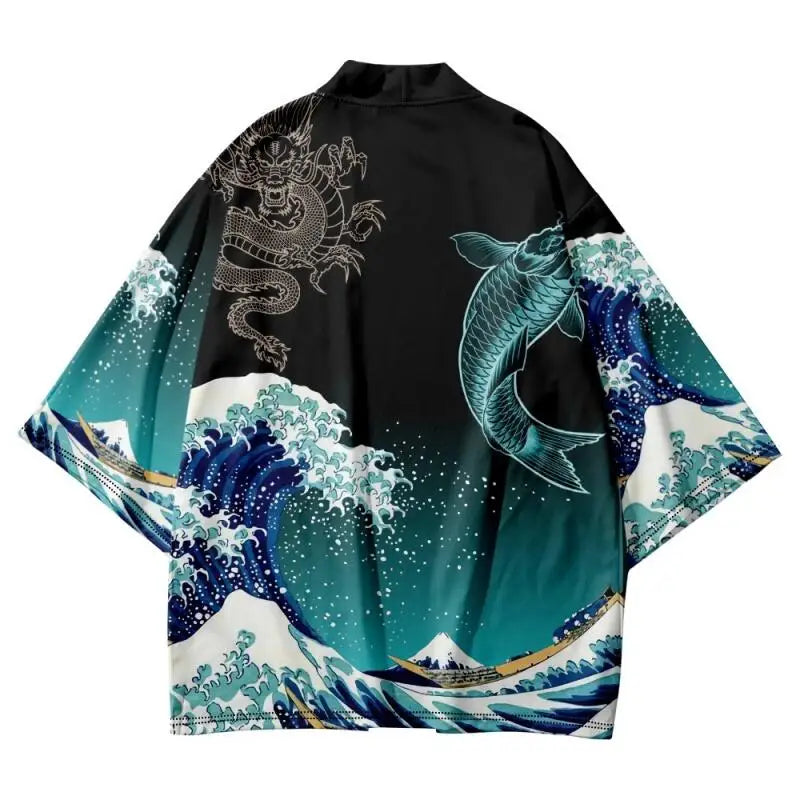 Kimono Court Homme Style Japonais Traditionnel Léger