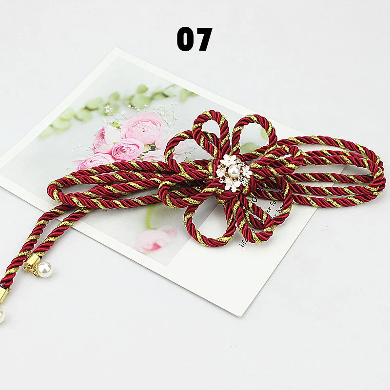 Ceinture Corde Fleurie Style Kimono pour Femme - Accessoire de Mode