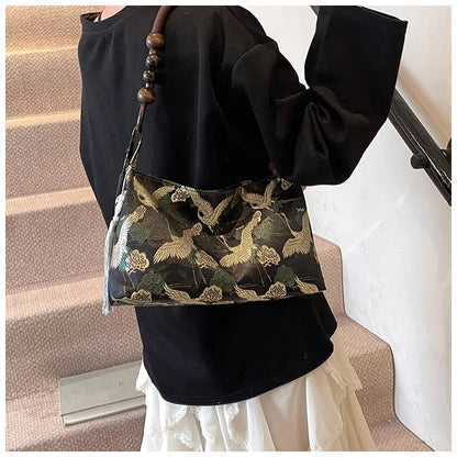 Sac Perle en Bois - Noir, Bleu, Vert