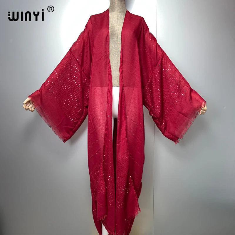 Kimono Long Bohème Imprimé pour Femme - Style Léger et Transparent