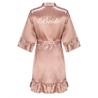 Kimono Mi-long Satiné pour Mariée - Élégance et Confort