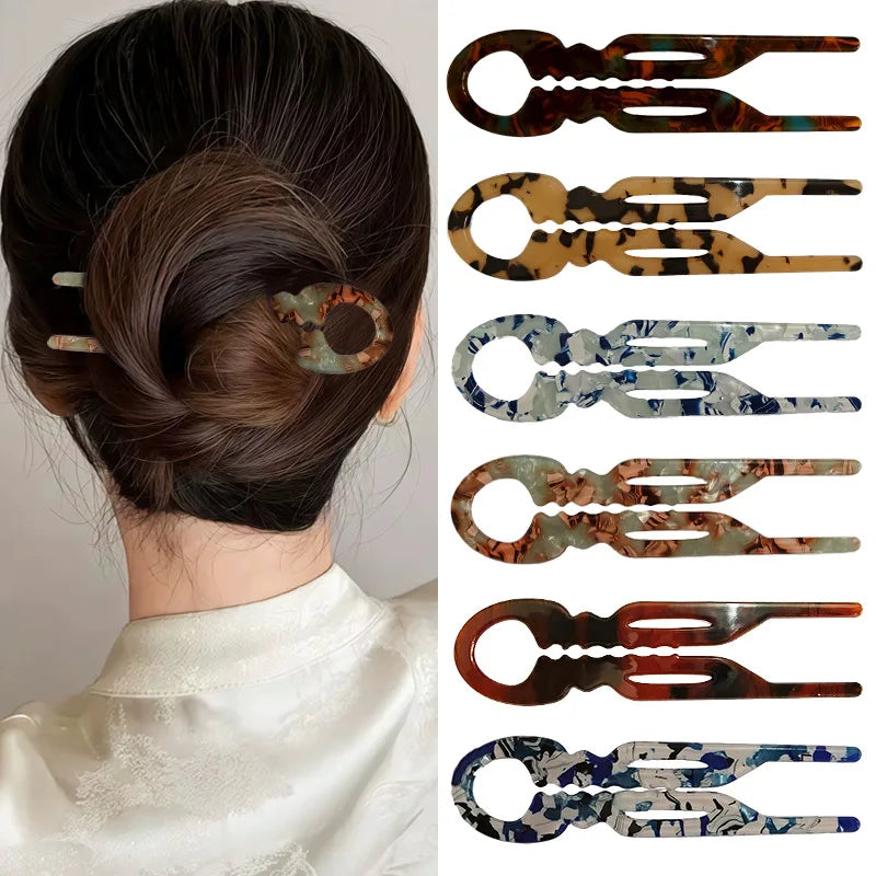 Lot de 6 Baguettes à Cheveux Décoratives pour Femme