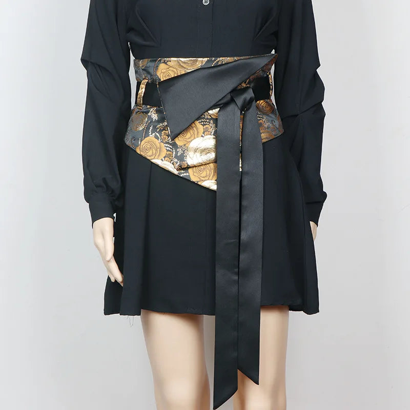 Ceinture Kimono Femme en Satin - Style Décontracté et Imprimé