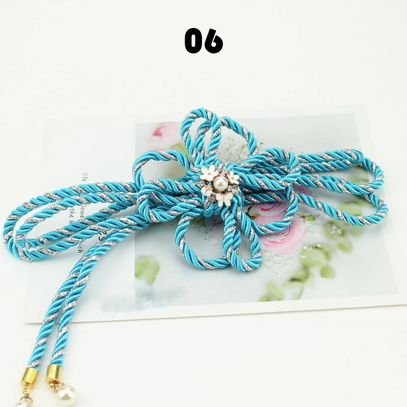 Ceinture Corde Fleurie Style Kimono pour Femme - Accessoire de Mode