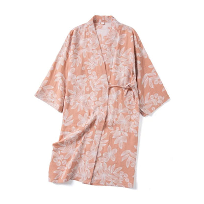 Kimono Mi-long Imprimé en Coton - Confort & Style