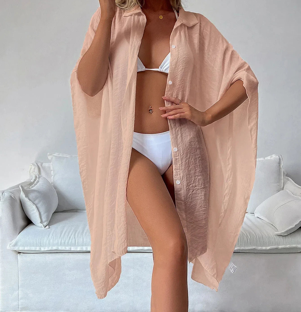 Kimono Chemise Femme Léger Style Plage - Taille Unique