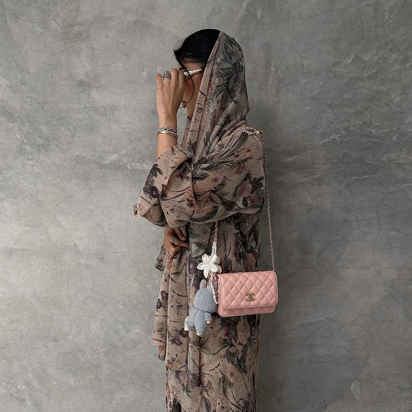 Ensemble Abaya Long et Foulard Femme Style Bohème Chic