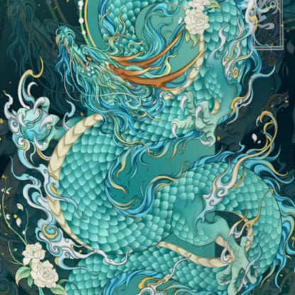 Kimono Court Mixte Style Japonais Dragon Vert