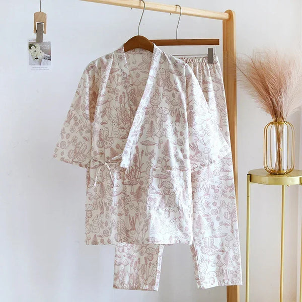 Pyjama Long Femme en Coton Imprimé - Confort & Style