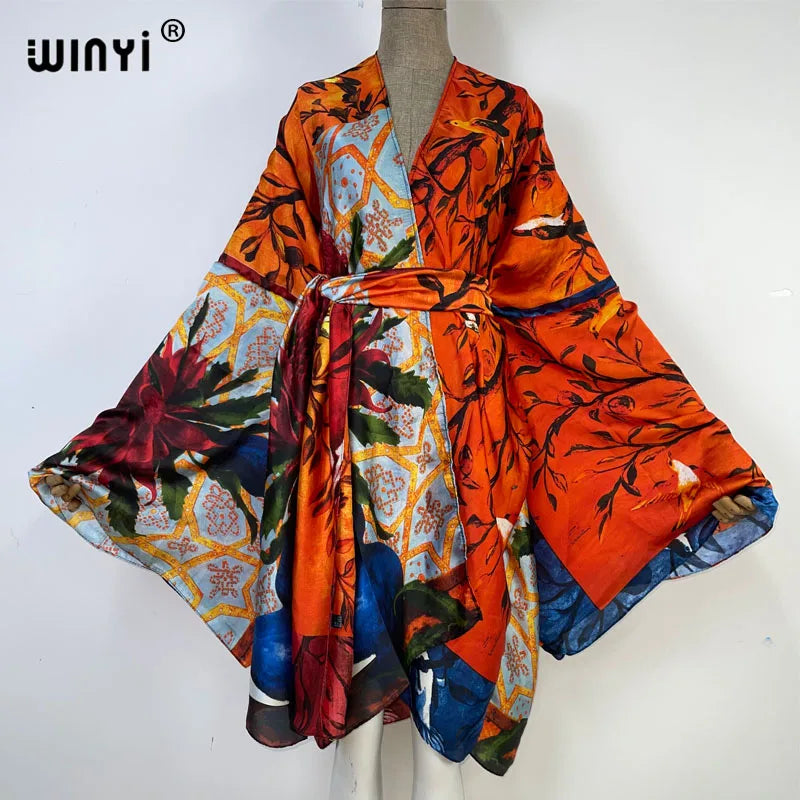 Kimono Long Bohème Imprimé - Style Léger