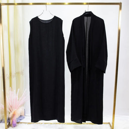 Ensemble Robe et Kimono Abaya Long Femme - Style Décontracté et Confortable