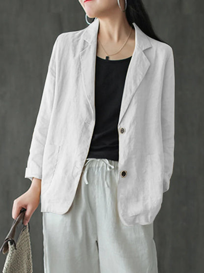 Blazer Léger Femme à Revers avec Poches