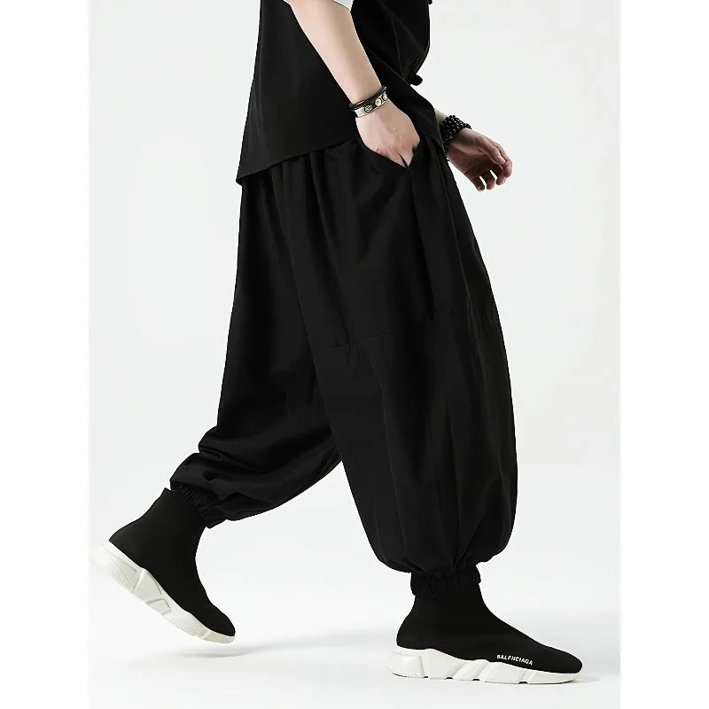 Pantalon Sarouel Homme Casual en Coton - Style Coréen