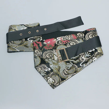 Ceinture Kimono Femme en Satin - Style Décontracté et Imprimé