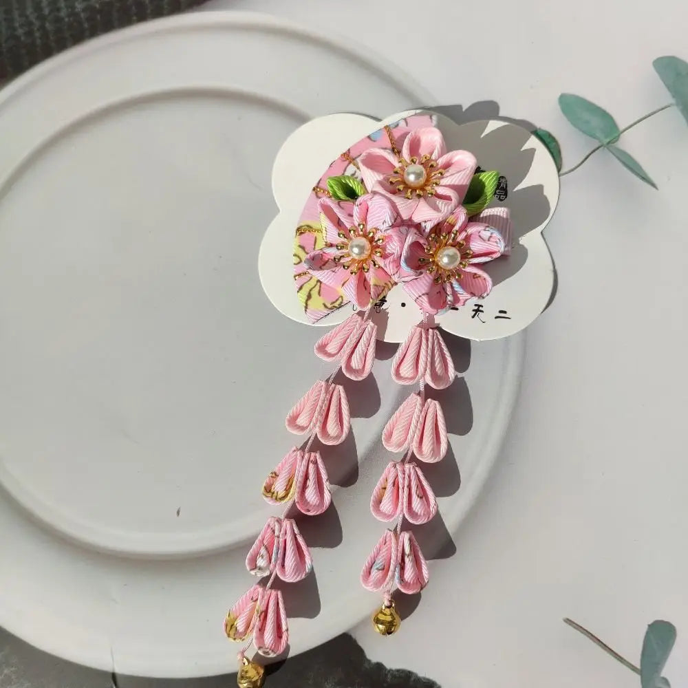 Pince à Cheveux "Eventail Fleur" Style Japonais Antique pour Femme