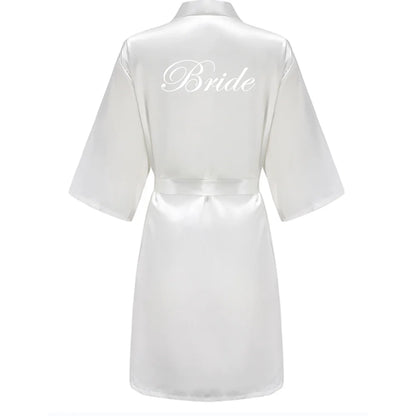 Kimono Mi-long Mariée en Satin Élégant - blanc ou vert