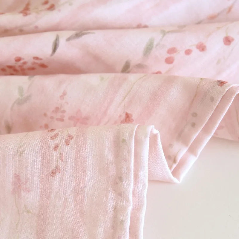 Ensemble Pyjama Long Femme en Coton à Manches Longues et Imprimé Floral