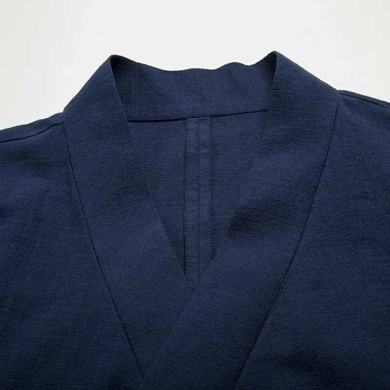 Kimono Court Homme Casual d'Été en Coton Respirant