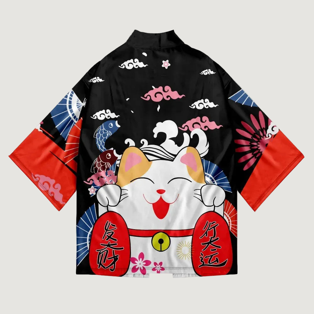 Kimono Court Style Japonais Motif Chat