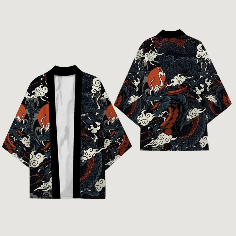 Kimono Court Homme Style Japonais Dragon