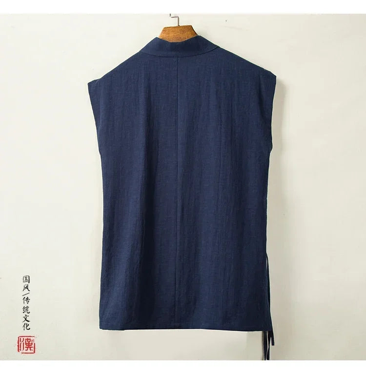 Kimono Court Homme Casual d'Été en Coton Respirant
