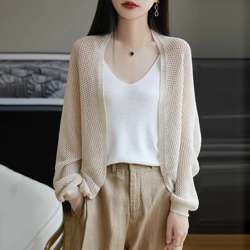 Kimono Cardigan Femme en Maille Fine - Style Casual Chic
