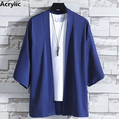 Kimono Court Mixte en Coton et Lin