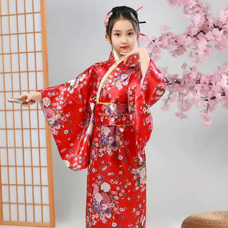 Kimono Traditionnel Fille Manches Longues