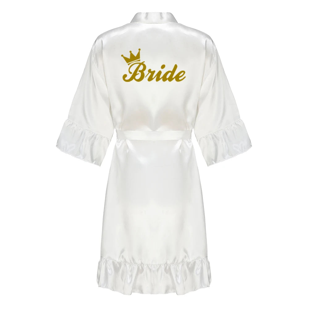 Kimono Mi-long Satiné pour Mariée - Élégance et Confort