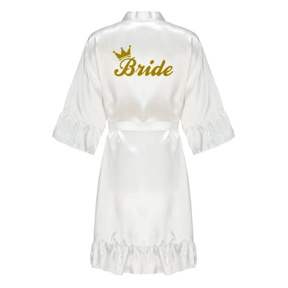 Kimono Mi-long Satiné pour Mariée - Élégance et Confort