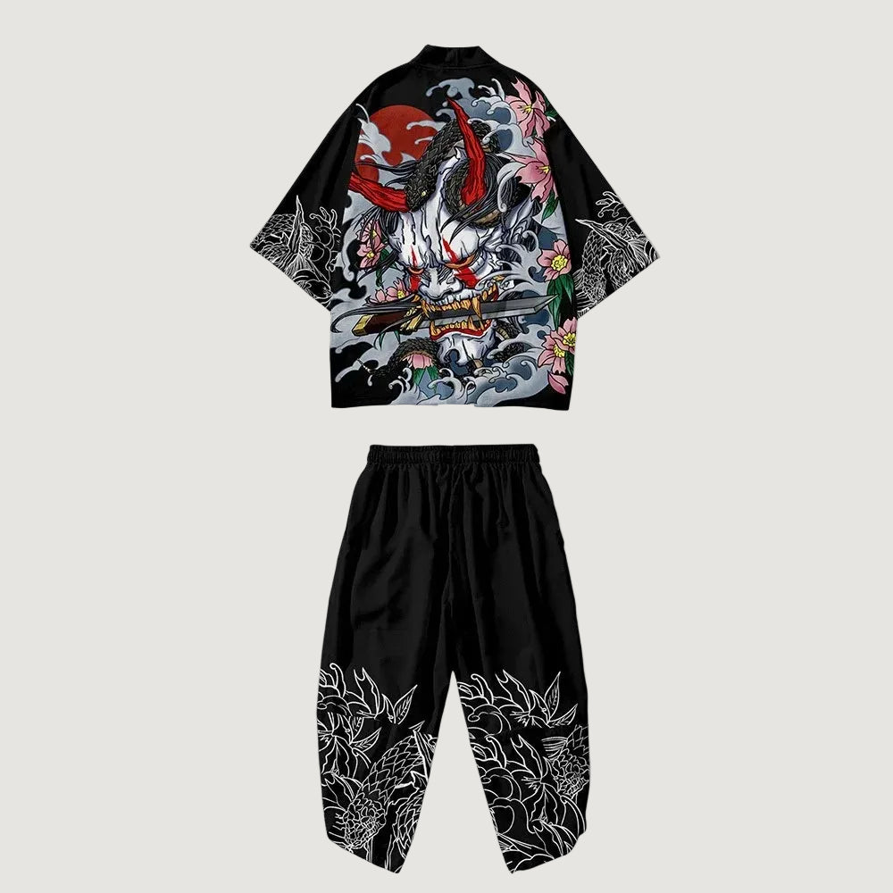 Ensemble Kimono Homme Motif Japonais