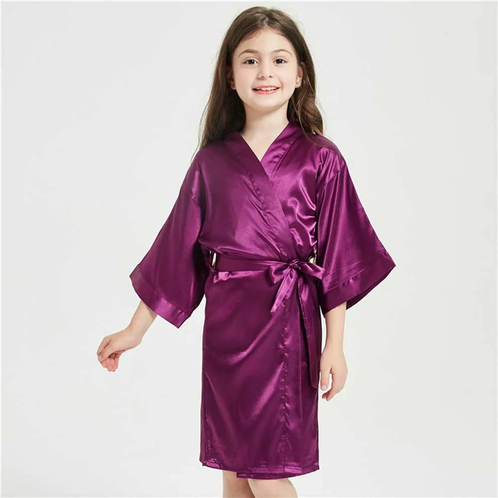 Kimono Fille en Satin - Style Japonais & Coréen
