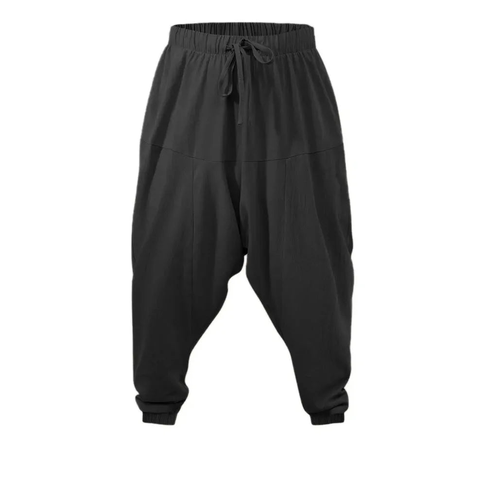 Pantalon Sarouel Homme Décontracté en Coton et Lin