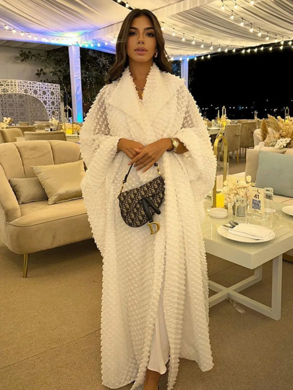 Kimono Long Femme Abaya Style Veste Ouverte
