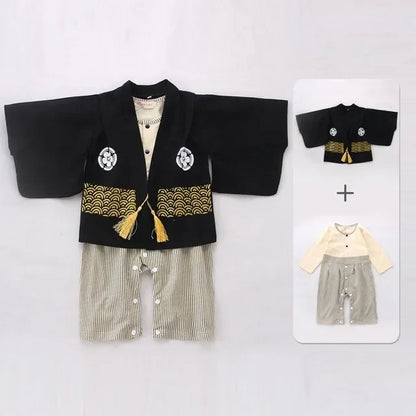 Ensemble Kimono Bébé Garçon et Pantalon Style Japonais Doux