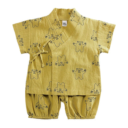 Pyjama Kimono Bébé en Coton Doux - Ensemble 2 pièces Été